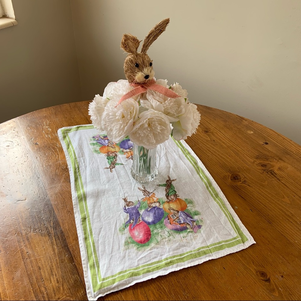 Wicker Easter Bunny Head Pick Wreath Attachment